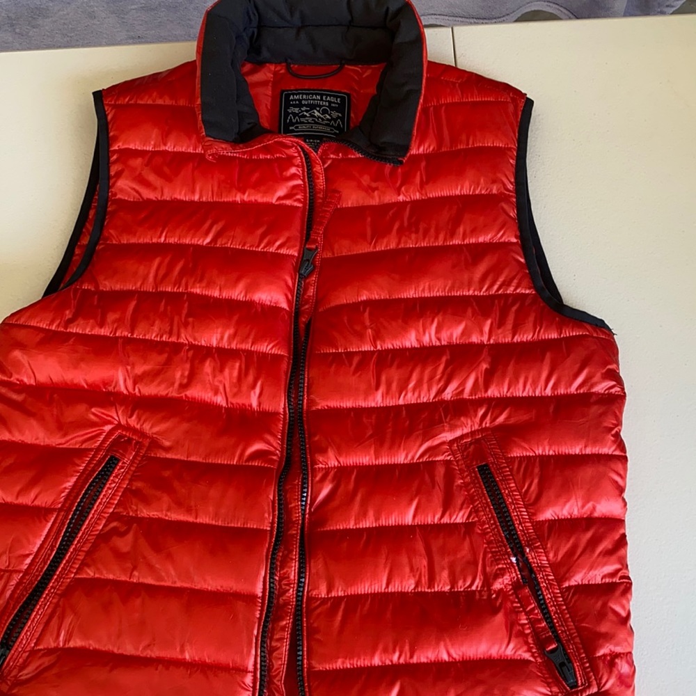 Orange puff vest